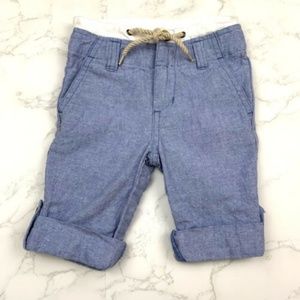 Janie and Jack Blue Chambray Linen Blend Pants